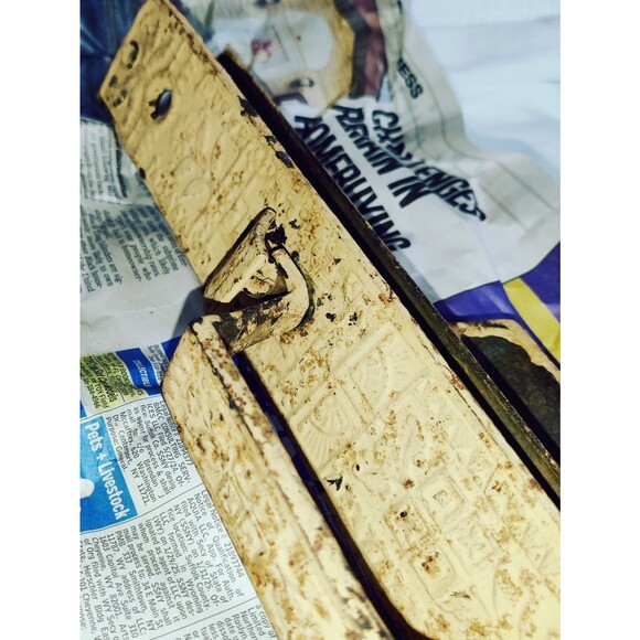 Antique Ornate Cast Iron Door Pulls 3"X12" Inlay Art Deco Style - Picture 4 of 9